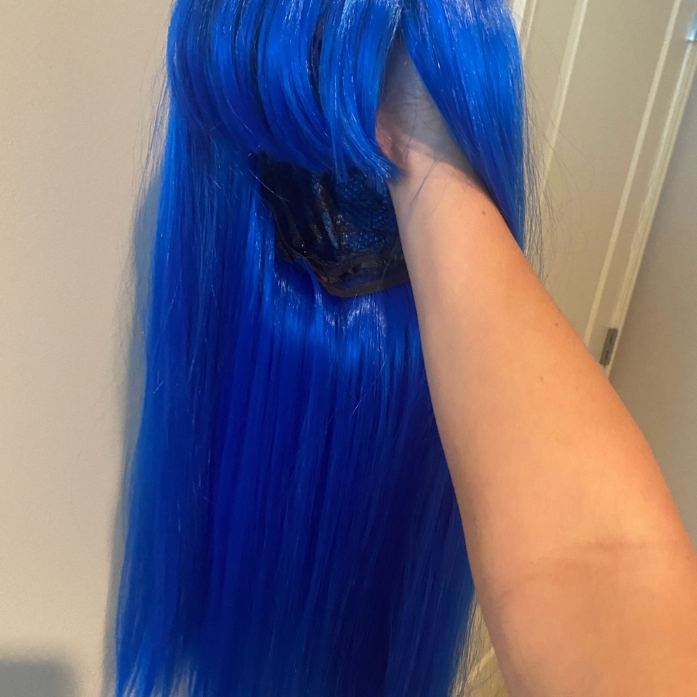 Two matching blue wigs (never been worn)